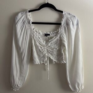 Cotton Candy Cream Ruched Blouse